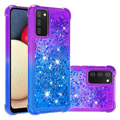 Silicone Candy Rubber TPU Bling-Bling Soft Case Cover S02 for Samsung Galaxy A03s Purple