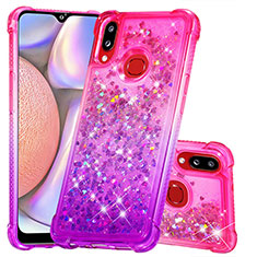 Silicone Candy Rubber TPU Bling-Bling Soft Case Cover S02 for Samsung Galaxy A10s Hot Pink