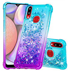 Silicone Candy Rubber TPU Bling-Bling Soft Case Cover S02 for Samsung Galaxy A10s Sky Blue
