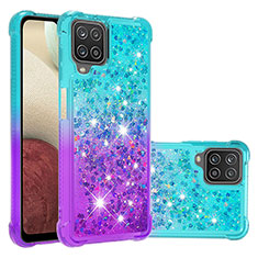 Silicone Candy Rubber TPU Bling-Bling Soft Case Cover S02 for Samsung Galaxy A12 Nacho Sky Blue