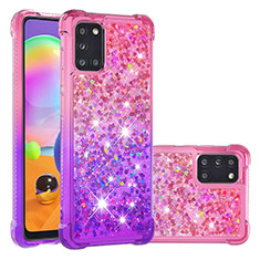 Silicone Candy Rubber TPU Bling-Bling Soft Case Cover S02 for Samsung Galaxy A31 Hot Pink