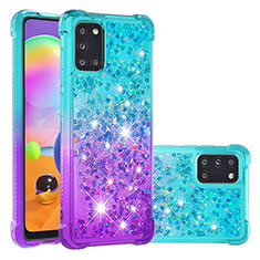 Silicone Candy Rubber TPU Bling-Bling Soft Case Cover S02 for Samsung Galaxy A31 Sky Blue