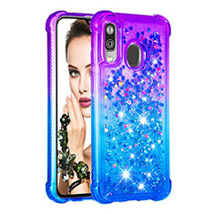 Silicone Candy Rubber TPU Bling-Bling Soft Case Cover S02 for Samsung Galaxy A40 Purple