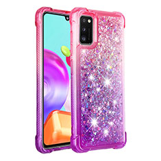 Silicone Candy Rubber TPU Bling-Bling Soft Case Cover S02 for Samsung Galaxy A41 Hot Pink