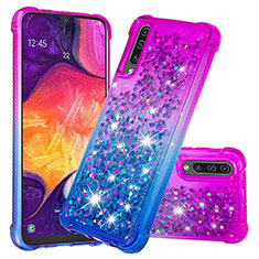 Silicone Candy Rubber TPU Bling-Bling Soft Case Cover S02 for Samsung Galaxy A50 Purple