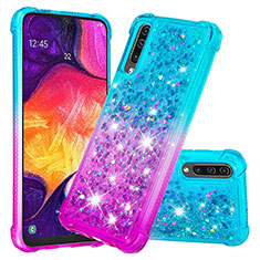 Silicone Candy Rubber TPU Bling-Bling Soft Case Cover S02 for Samsung Galaxy A50S Sky Blue
