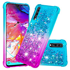 Silicone Candy Rubber TPU Bling-Bling Soft Case Cover S02 for Samsung Galaxy A70S Sky Blue