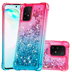Silicone Candy Rubber TPU Bling-Bling Soft Case Cover S02 for Samsung Galaxy A91 Pink