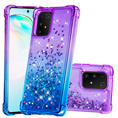 Silicone Candy Rubber TPU Bling-Bling Soft Case Cover S02 for Samsung Galaxy A91 Purple