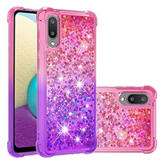 Silicone Candy Rubber TPU Bling-Bling Soft Case Cover S02 for Samsung Galaxy M02 Hot Pink