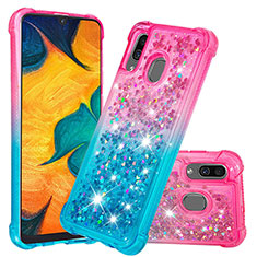 Silicone Candy Rubber TPU Bling-Bling Soft Case Cover S02 for Samsung Galaxy M10S Pink