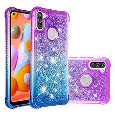 Silicone Candy Rubber TPU Bling-Bling Soft Case Cover S02 for Samsung Galaxy M11 Purple