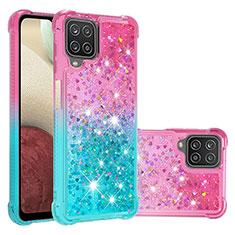 Silicone Candy Rubber TPU Bling-Bling Soft Case Cover S02 for Samsung Galaxy M12 Pink