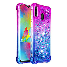 Silicone Candy Rubber TPU Bling-Bling Soft Case Cover S02 for Samsung Galaxy M20 Purple
