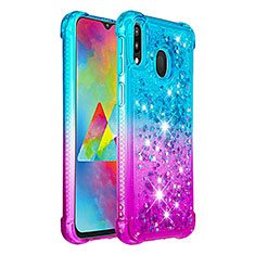 Silicone Candy Rubber TPU Bling-Bling Soft Case Cover S02 for Samsung Galaxy M20 Sky Blue
