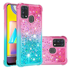Silicone Candy Rubber TPU Bling-Bling Soft Case Cover S02 for Samsung Galaxy M21s Pink