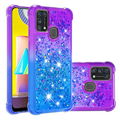 Silicone Candy Rubber TPU Bling-Bling Soft Case Cover S02 for Samsung Galaxy M21s Purple