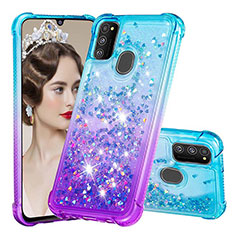 Silicone Candy Rubber TPU Bling-Bling Soft Case Cover S02 for Samsung Galaxy M30s Sky Blue