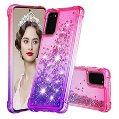 Silicone Candy Rubber TPU Bling-Bling Soft Case Cover S02 for Samsung Galaxy S20 5G Hot Pink