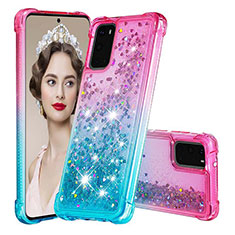 Silicone Candy Rubber TPU Bling-Bling Soft Case Cover S02 for Samsung Galaxy S20 5G Pink