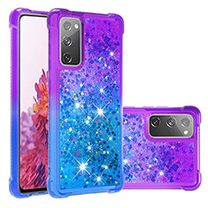 Silicone Candy Rubber TPU Bling-Bling Soft Case Cover S02 for Samsung Galaxy S20 FE 5G Purple