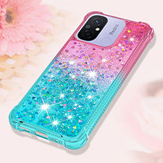 Silicone Candy Rubber TPU Bling-Bling Soft Case Cover S02 for Xiaomi Poco C55 Pink