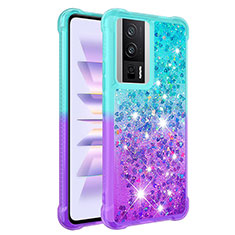 Silicone Candy Rubber TPU Bling-Bling Soft Case Cover S02 for Xiaomi Poco F5 Pro 5G Sky Blue