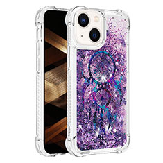 Silicone Candy Rubber TPU Bling-Bling Soft Case Cover S03 for Apple iPhone 13 Purple