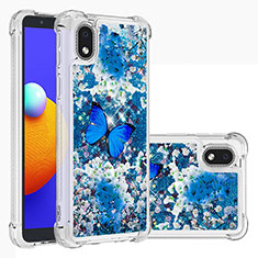 Silicone Candy Rubber TPU Bling-Bling Soft Case Cover S03 for Samsung Galaxy A01 Core Blue