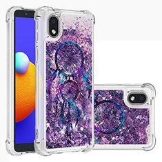 Silicone Candy Rubber TPU Bling-Bling Soft Case Cover S03 for Samsung Galaxy A01 Core Purple