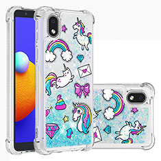 Silicone Candy Rubber TPU Bling-Bling Soft Case Cover S03 for Samsung Galaxy A01 Core Sky Blue