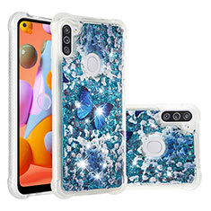 Silicone Candy Rubber TPU Bling-Bling Soft Case Cover S03 for Samsung Galaxy A11 Blue
