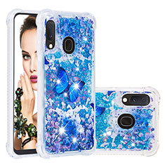 Silicone Candy Rubber TPU Bling-Bling Soft Case Cover S03 for Samsung Galaxy A20e Blue