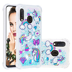 Silicone Candy Rubber TPU Bling-Bling Soft Case Cover S03 for Samsung Galaxy A20e Sky Blue