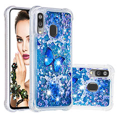 Silicone Candy Rubber TPU Bling-Bling Soft Case Cover S03 for Samsung Galaxy A40 Blue