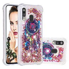 Silicone Candy Rubber TPU Bling-Bling Soft Case Cover S03 for Samsung Galaxy A40 Purple
