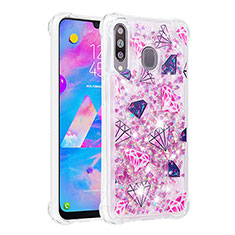 Silicone Candy Rubber TPU Bling-Bling Soft Case Cover S03 for Samsung Galaxy A40s Hot Pink