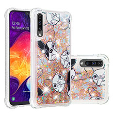 Silicone Candy Rubber TPU Bling-Bling Soft Case Cover S03 for Samsung Galaxy A50 Gold