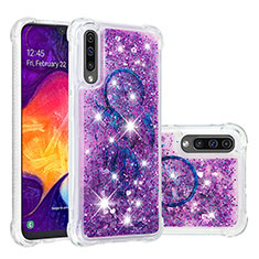Silicone Candy Rubber TPU Bling-Bling Soft Case Cover S03 for Samsung Galaxy A50 Purple