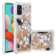 Silicone Candy Rubber TPU Bling-Bling Soft Case Cover S03 for Samsung Galaxy A51 4G Gold