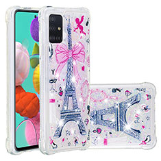 Silicone Candy Rubber TPU Bling-Bling Soft Case Cover S03 for Samsung Galaxy A51 4G Pink