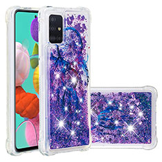 Silicone Candy Rubber TPU Bling-Bling Soft Case Cover S03 for Samsung Galaxy A51 4G Purple