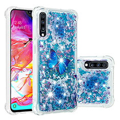 Silicone Candy Rubber TPU Bling-Bling Soft Case Cover S03 for Samsung Galaxy A70 Blue