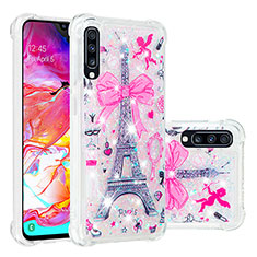 Silicone Candy Rubber TPU Bling-Bling Soft Case Cover S03 for Samsung Galaxy A70 Pink