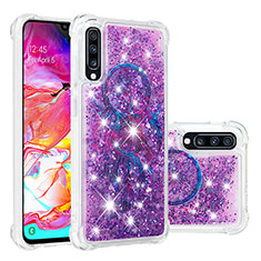 Silicone Candy Rubber TPU Bling-Bling Soft Case Cover S03 for Samsung Galaxy A70 Purple