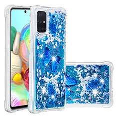 Silicone Candy Rubber TPU Bling-Bling Soft Case Cover S03 for Samsung Galaxy A71 4G A715 Blue