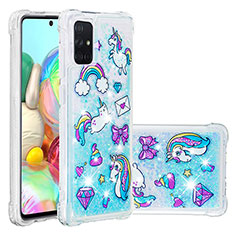 Silicone Candy Rubber TPU Bling-Bling Soft Case Cover S03 for Samsung Galaxy A71 4G A715 Sky Blue