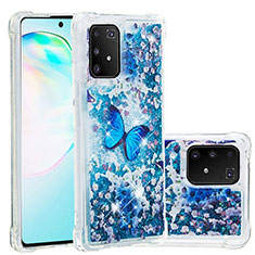Silicone Candy Rubber TPU Bling-Bling Soft Case Cover S03 for Samsung Galaxy A91 Blue