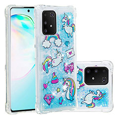 Silicone Candy Rubber TPU Bling-Bling Soft Case Cover S03 for Samsung Galaxy A91 Sky Blue