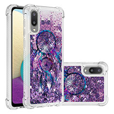 Silicone Candy Rubber TPU Bling-Bling Soft Case Cover S03 for Samsung Galaxy M02 Purple
